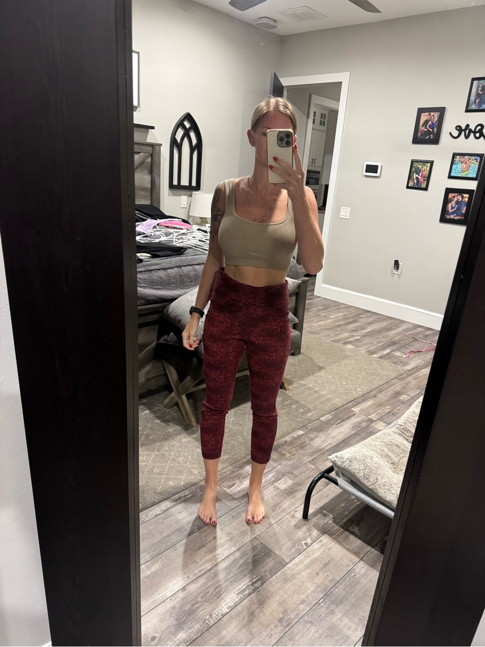 New York & Company Cropped Knit Pants in Wine Red